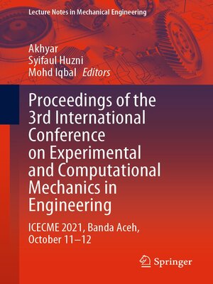 cover image of Proceedings of the 3rd International Conference on Experimental and Computational Mechanics in Engineering